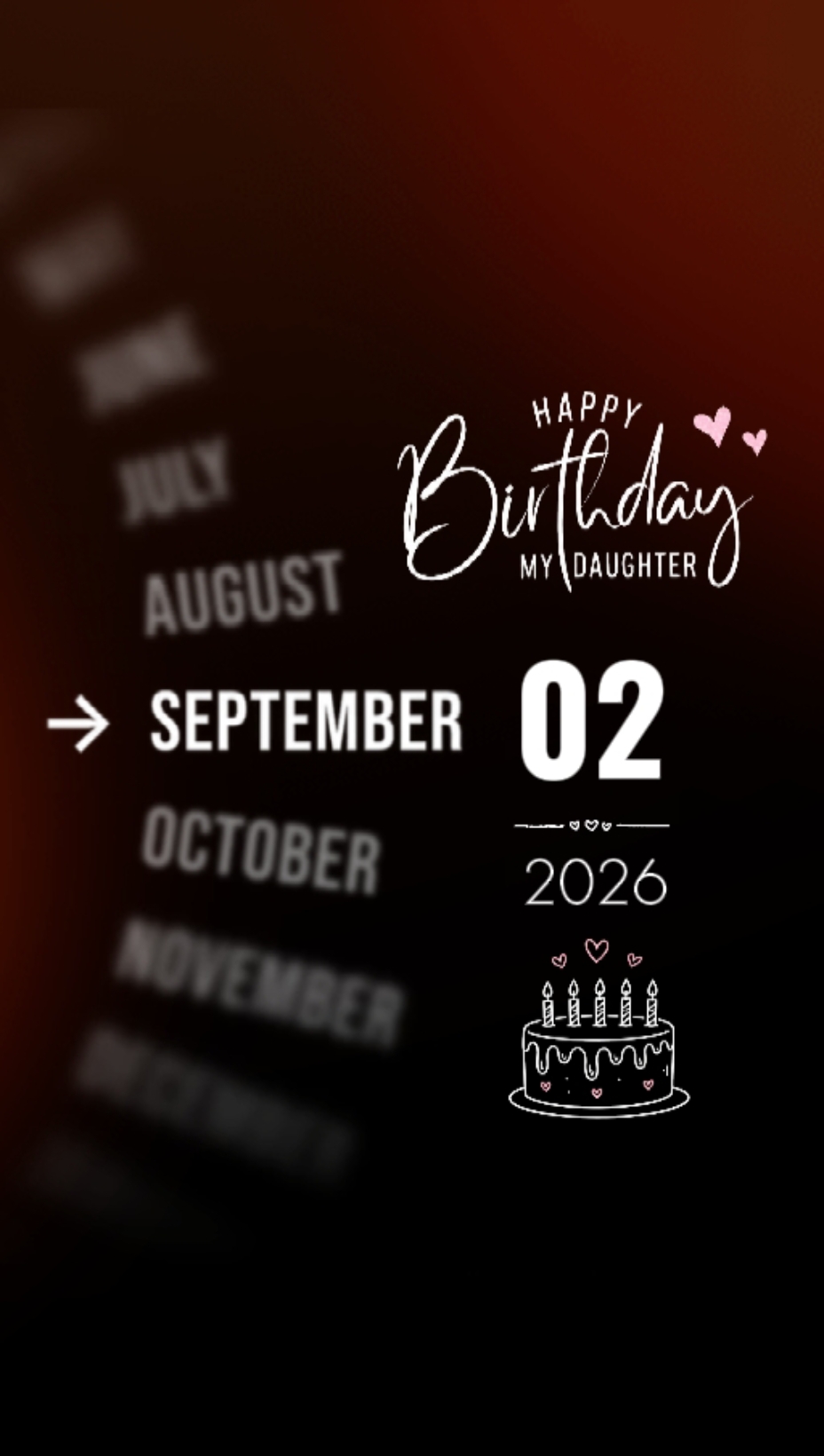 HBD DAUGHTER 2 SEPTE