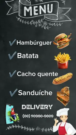 Cardápio lanches