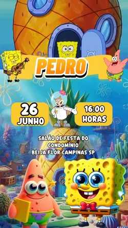 Convite bob esponja 