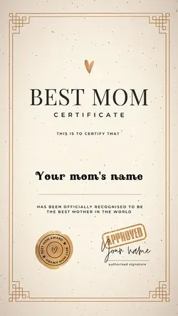 Best mom certificate