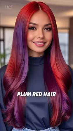 Plum red hair