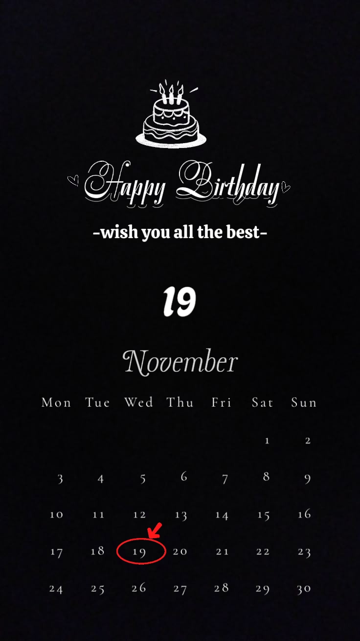 FELIZ CUMPLEAÑOS 19 DE NOVIEMBRE