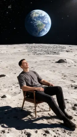 sentado en la luna
