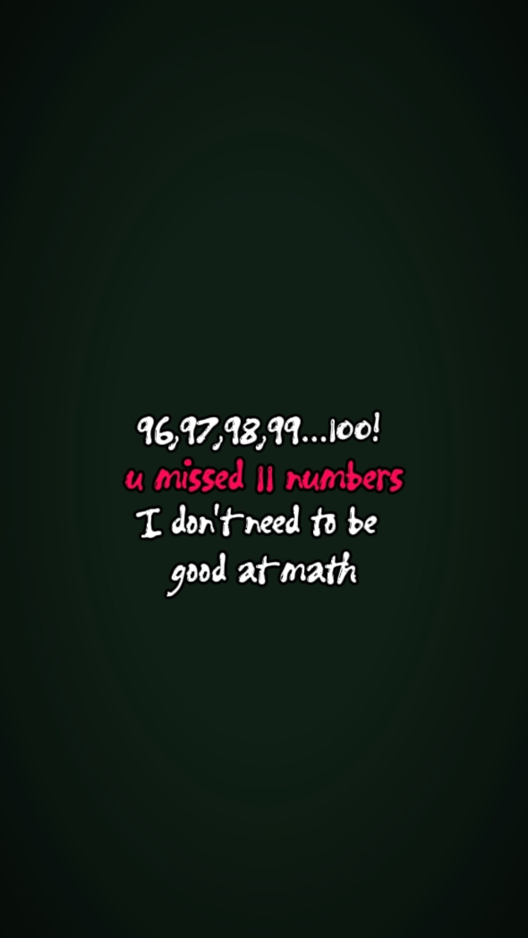 u missed 11 numbers