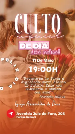 CULTO DIA DAS MÃES!
