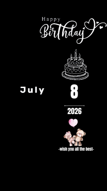 Feliz aniversário 8 de julho