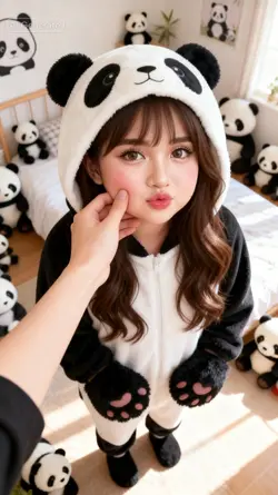 Ai cute baby panda