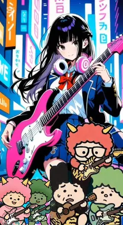 可愛い鬼達がギターを奏でる