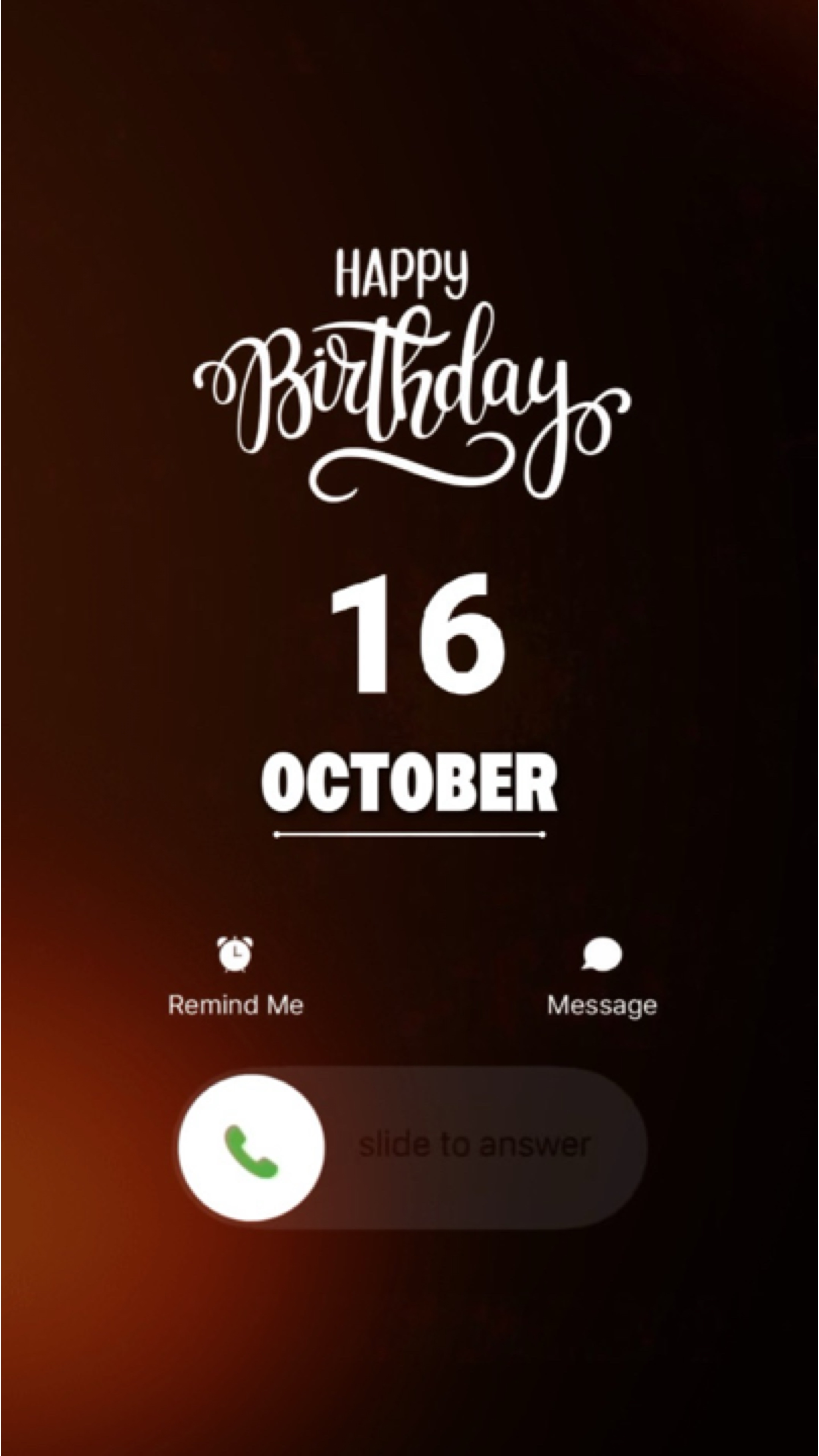BIRTHDAY 16 OCTOBER 