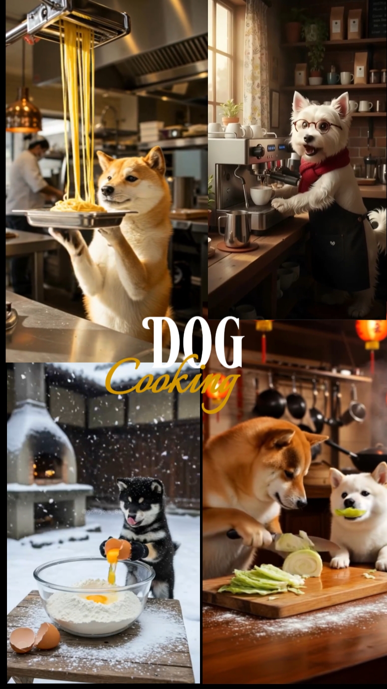 Dog cooking 