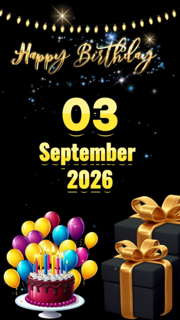Feliz cumpleaños 3 de septiembre de 2026