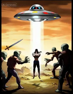 alien dude vs zombie