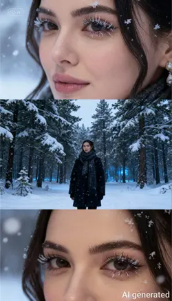 Winter snow frozen