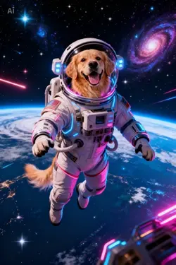 Space Astronaut Dog 