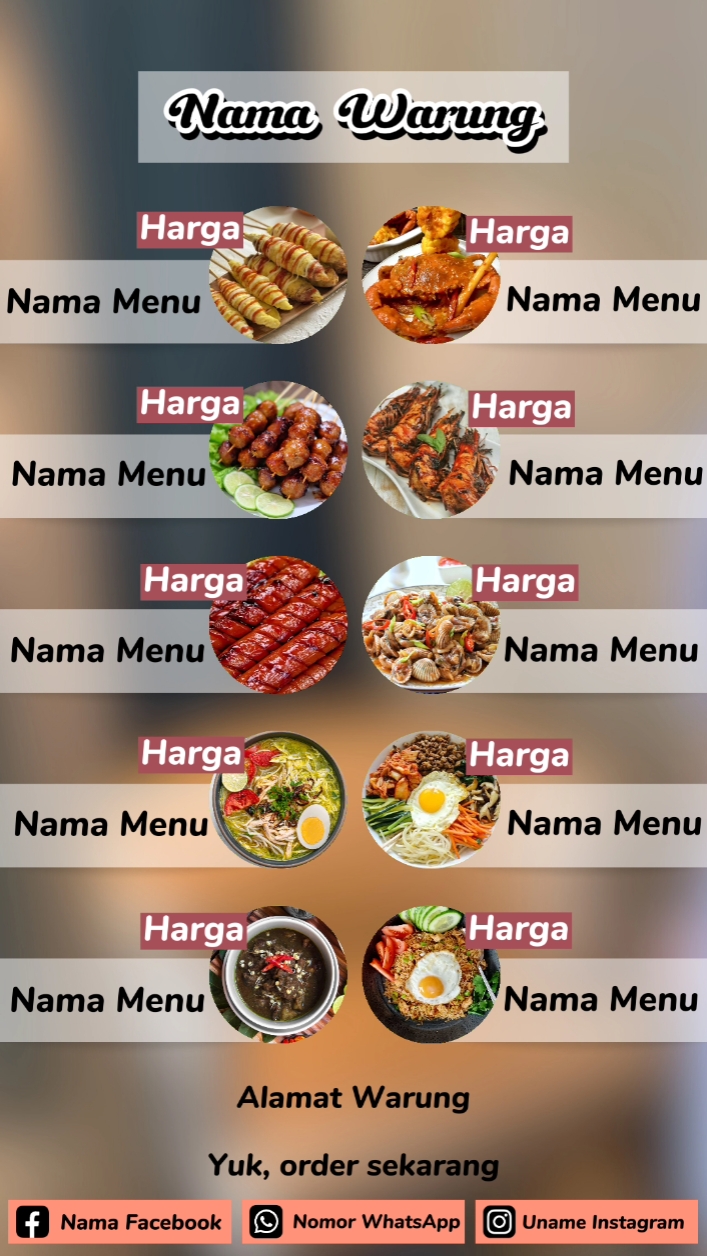 Daftar Menü Makanan