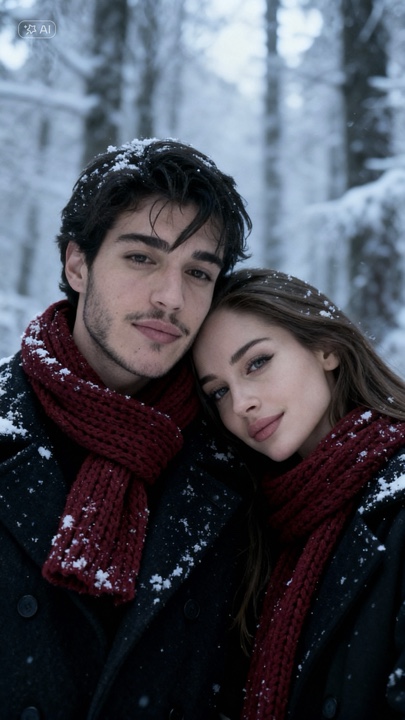 Couple de neige IA