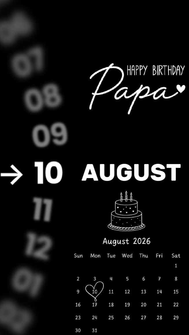 Aniversário papai 10 de agosto