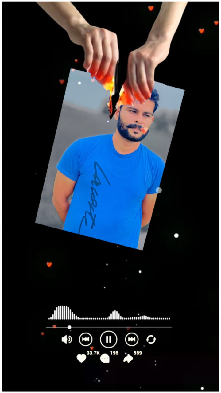 Fire on photo frame