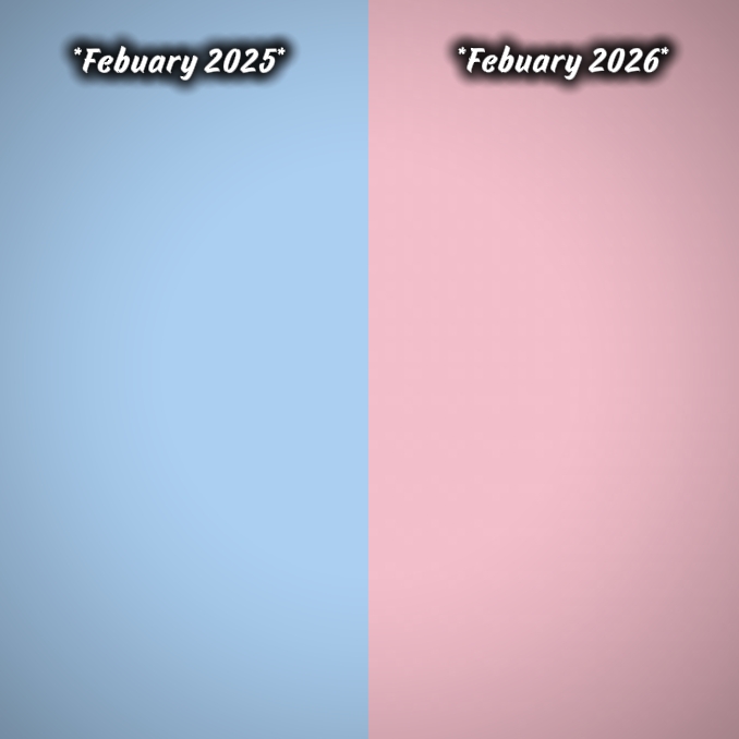 febuary 2025vs2026
