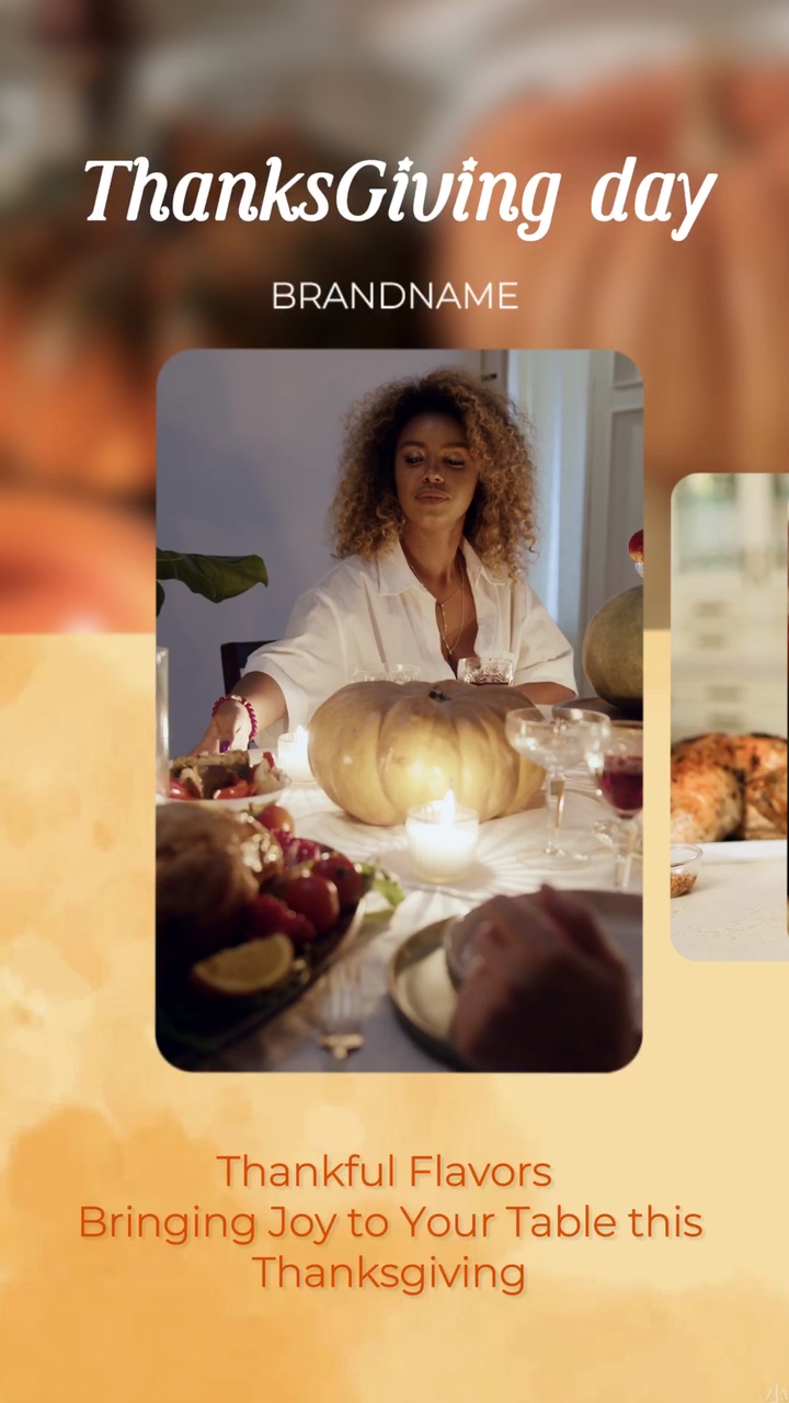 Dia de Ação de Graças estilo laranja Restaurante Promo Indústria Modelo de Negócios