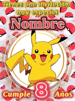 Pikachu invitación 
