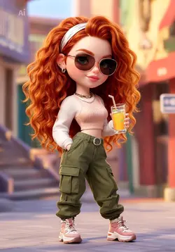 cute Pixar-style 