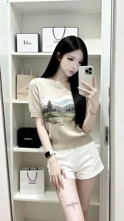 ai selfie trước kính