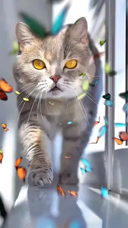 Catแมวเอฟเฟคผีเสื้อบิน