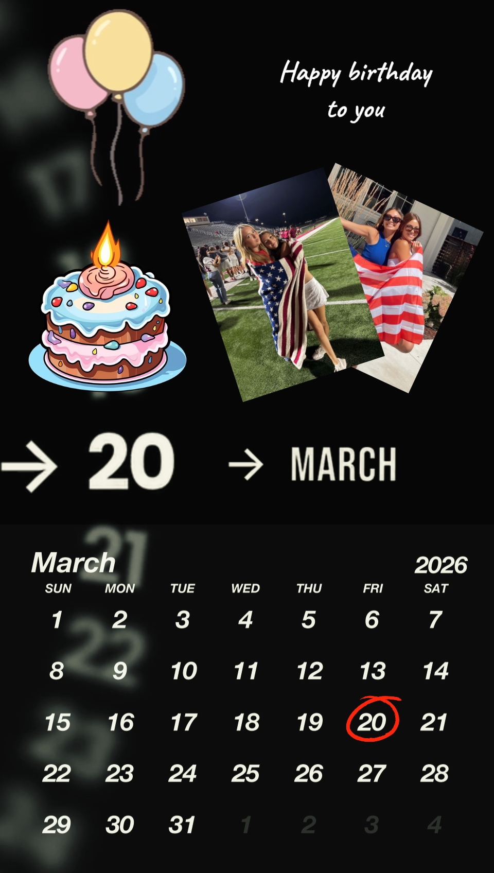 ANNIVERSAIRE 20 MARS