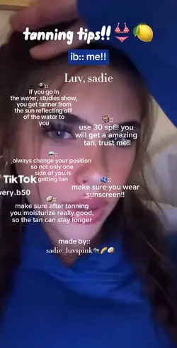 tanning tips!!