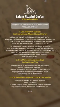 Doa Nuzulul Qur'an 