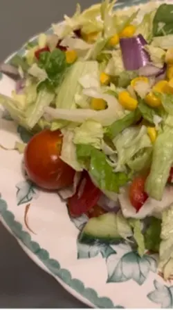 Pasta and salad 