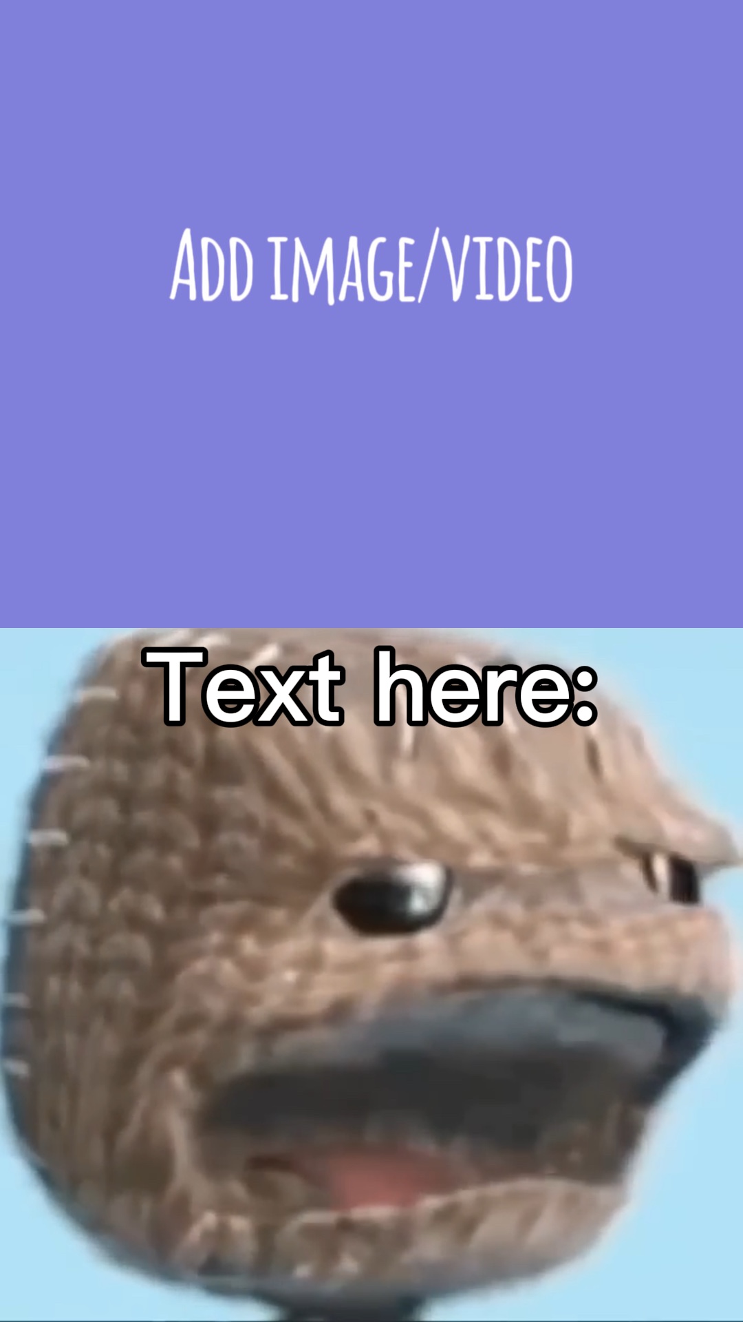 Meme chocado do sackboy