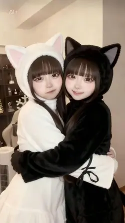 猫コスでハグ