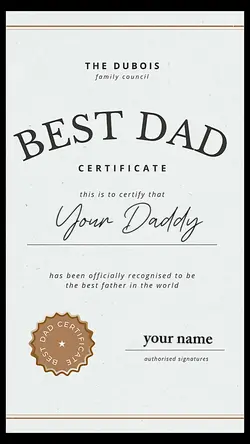 best dad certificate