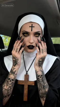 Scary Tattoo Nun AI