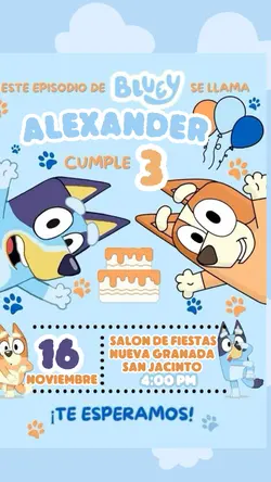 invitación Bluey