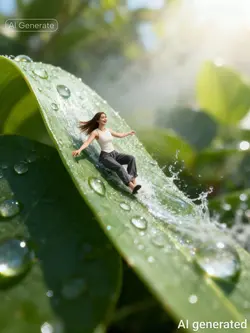 leaf water sliding