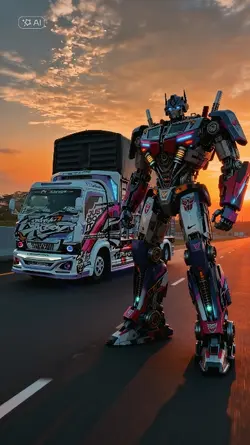 robot truk viral