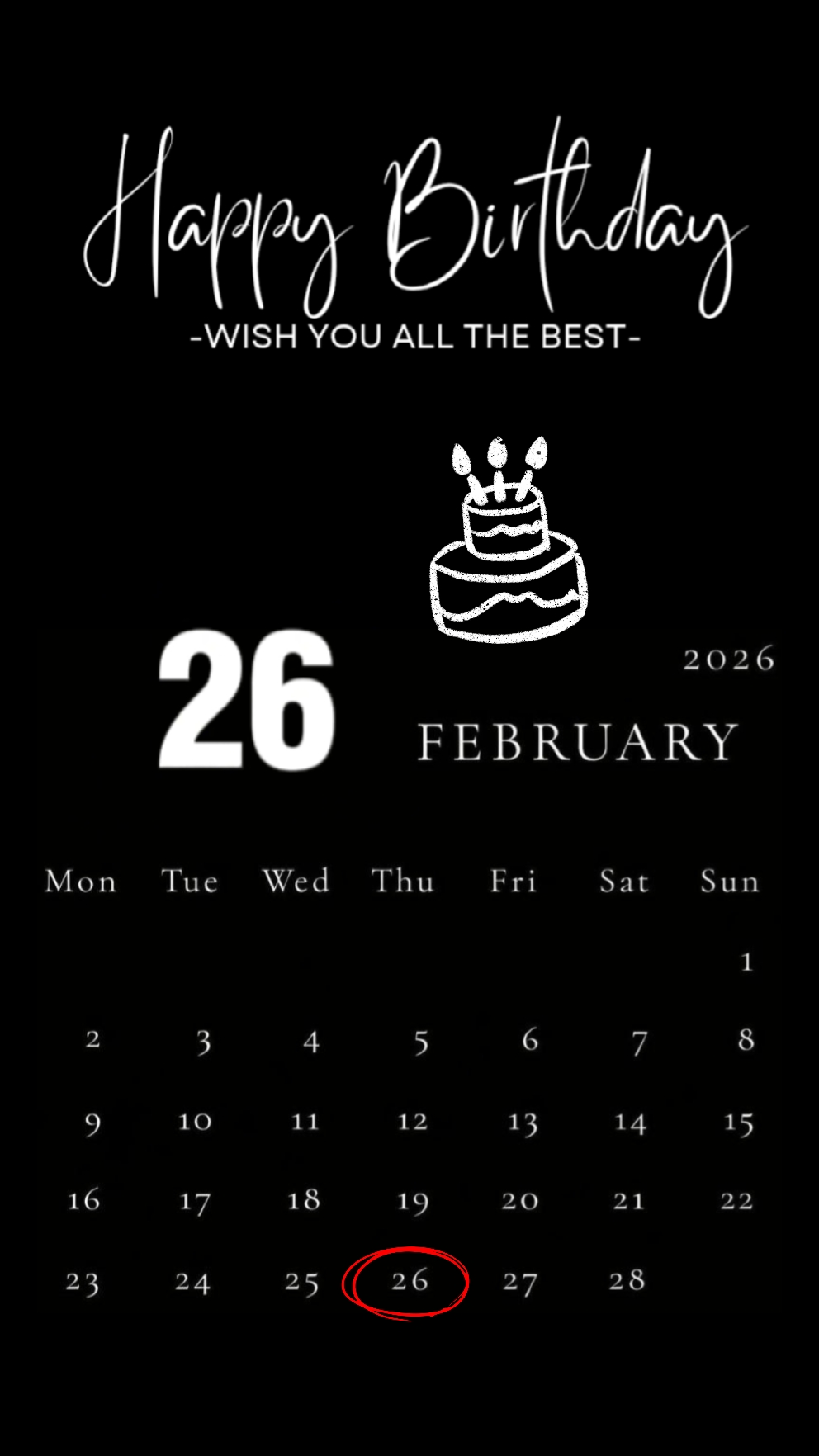 Cumpleaños 26 de febrero