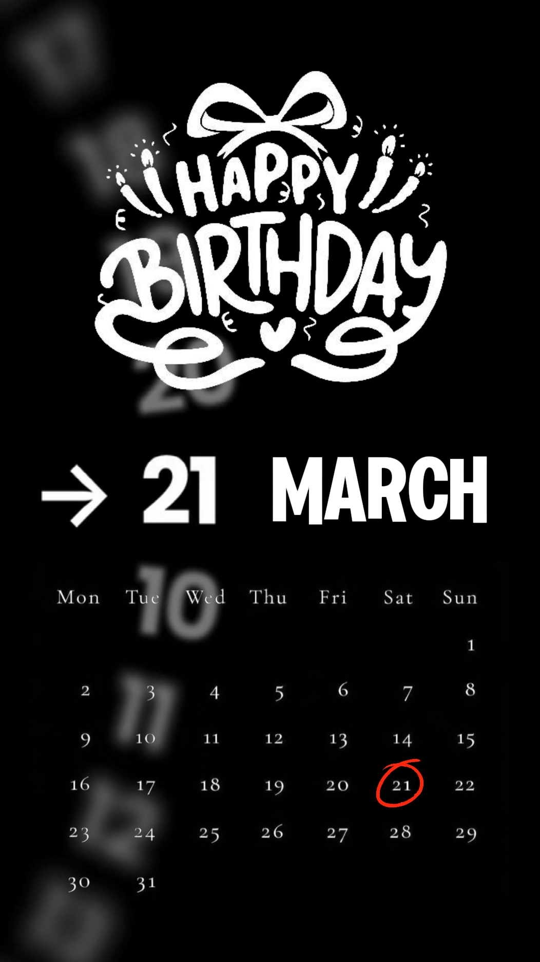 BIRTHDAY MARCH 21