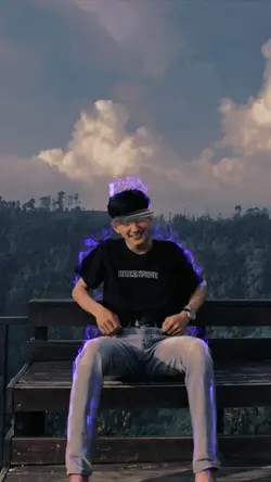 blur mata efek api