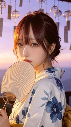 【AI変身】風鈴×夕暮れ、夏の憂い🎐