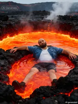Chilling in volcano 