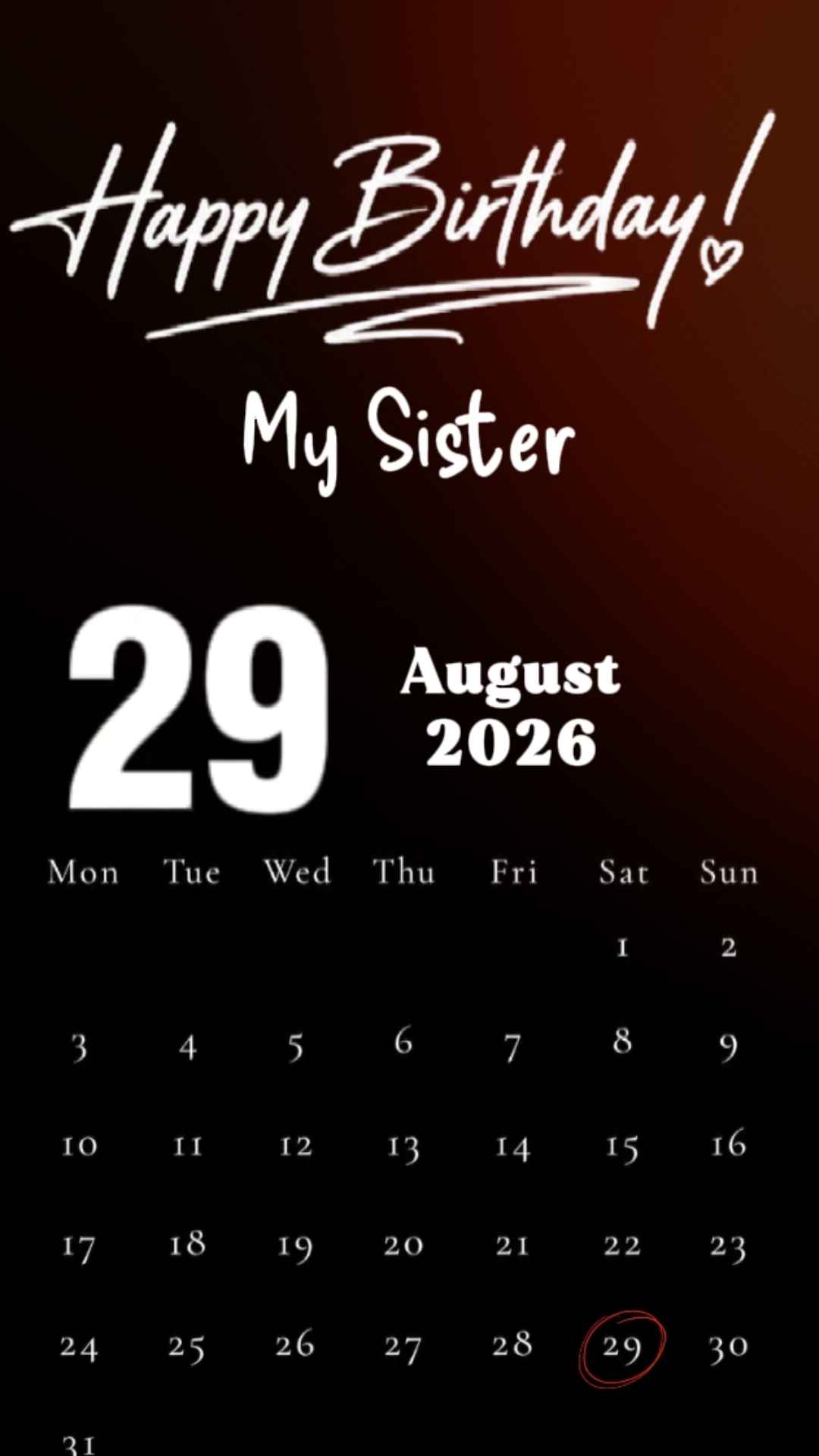 HBD KAKAK 29 AGUSTUS