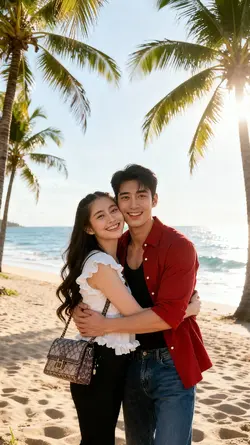 Trend couple hugging