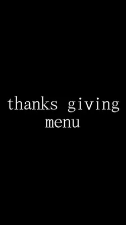 thanks giving menu