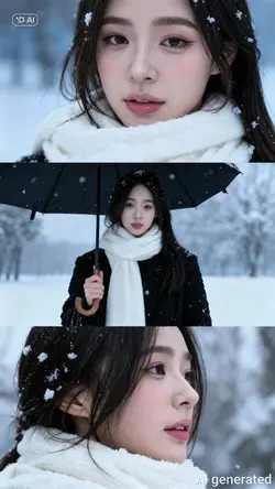 AI ghép ảnh tuyết 