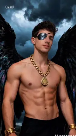 Black angel man