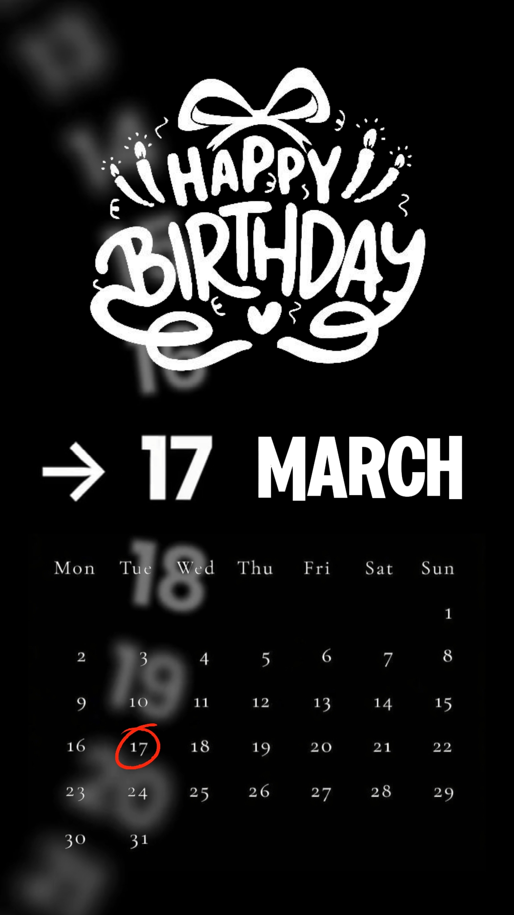 ANNIVERSAIRE LE 17 MARS